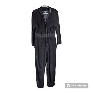 Vintage Velvet Jumpsuit In Black Size Medium